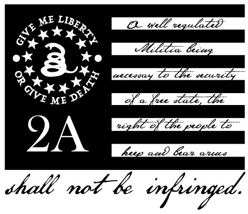 2A Second Amendment Liberty or Death Flag Vinyl Decal 8" x 6"