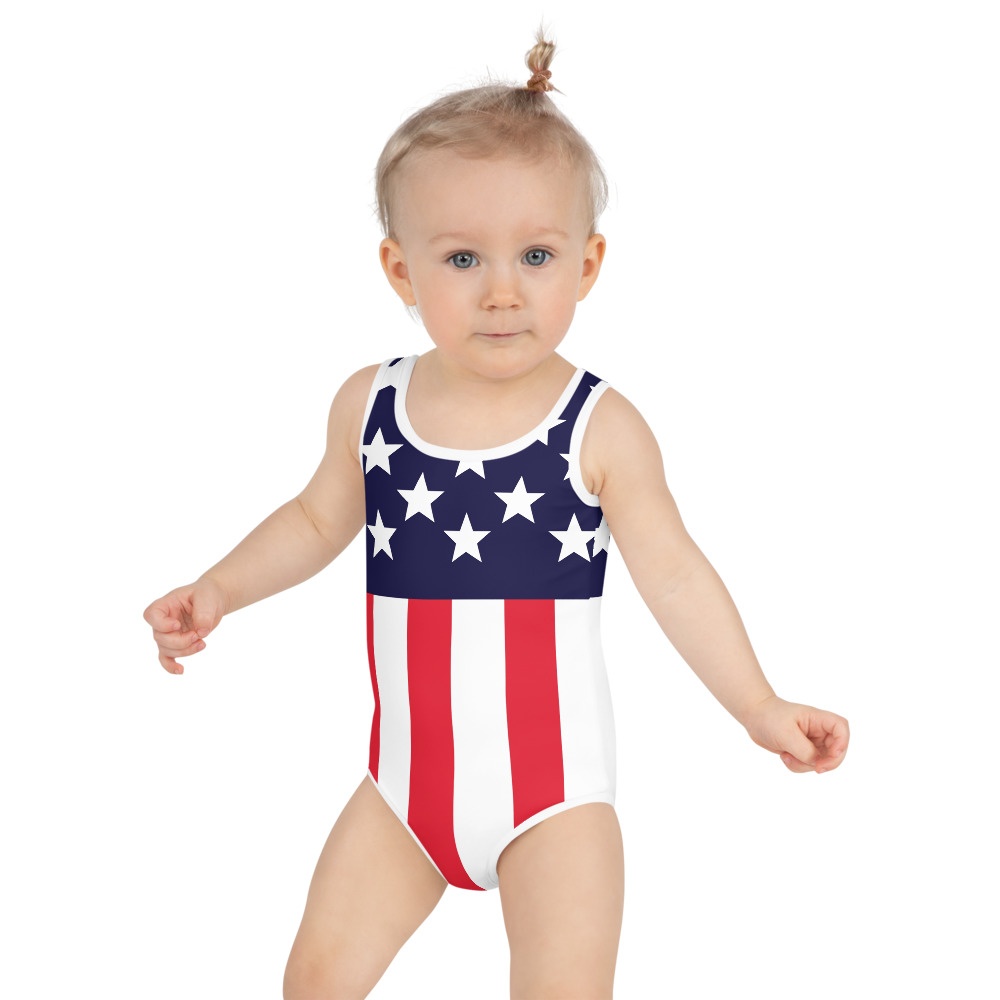 American Flag Girls, Toddler, Babies All-Over Print Kids Swimsuit - My ...