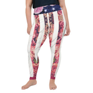 Stars and Roses Pink Plus Size Leggings